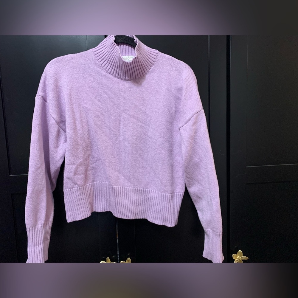 APRICOT Lilac Cowl Neck Sweater size 10 Cottagecore Scandi Girl cozy knit
